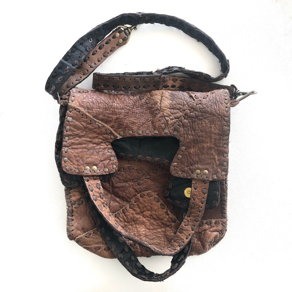 Leather Patchwork Cross Body Bag - image 1
